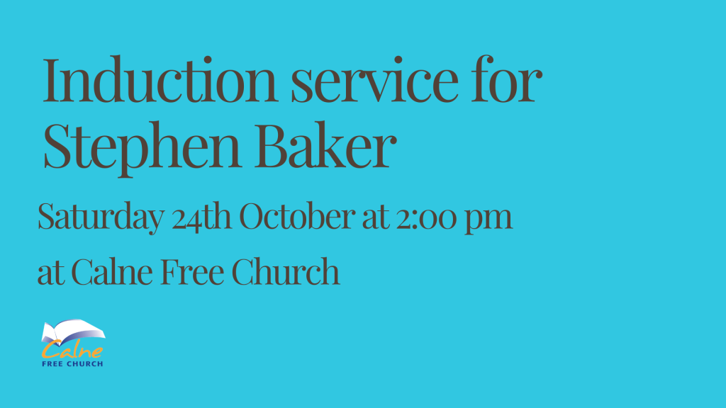 Stephen Baker Induction 24th October at 2pm
